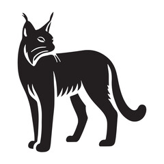 Wild Lynx Silhouette Illustration for Wildlife Designs