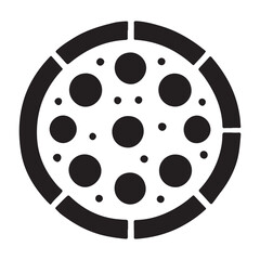 Delicious Pepperoni Pizza Silhouette Icon for Food Lovers