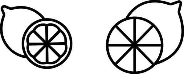 "Lemon Vector Line Icon Set – Fresh and Zesty Citrus Designs"