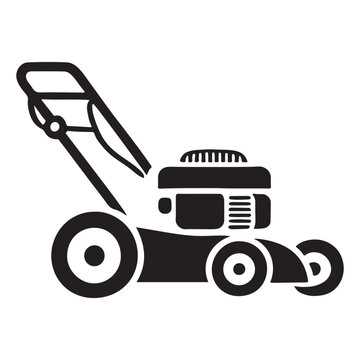 recommend clip art: Black Silhouette Lawn Mower Vector Illustration