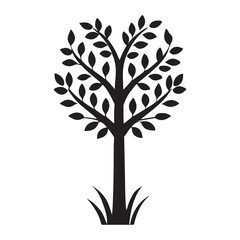 Simple Silhouette of a Decorative Tree