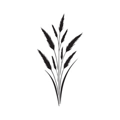 Elegant Silhouette Grass Illustration for Natural Designs