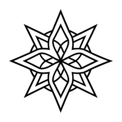 black and white star
