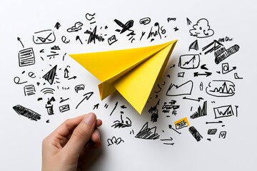 Creative Yellow Paper Plane
