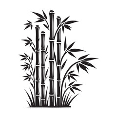 Silhouette of a Lush Bamboo Forest