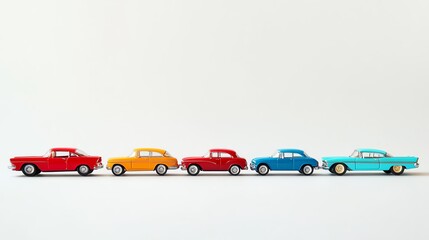 A clean, high-resolution image of vintage collectible toy cars on a white background.--ar 16:9