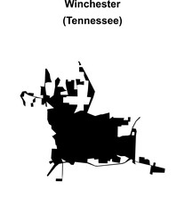 Obraz premium Winchester (Tennessee) blank outline map