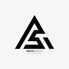 Letter As or Fs triangle shape negative monogram logo