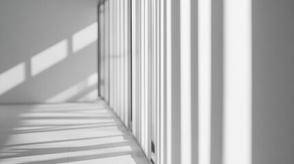 Fototapeta premium Light and shadow interplay in a minimalist interior space during the afternoon hours
