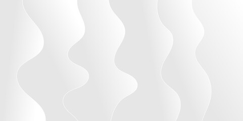 Abstract minimalistic white paper wave curve lines banner background design.
