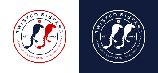 Silhouette of a woman's hairstyle with braids, thick braids on long hair vector illustration.