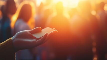 Business Card Exchange at Networking Event