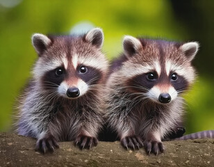 Two Baby Raccoons AI