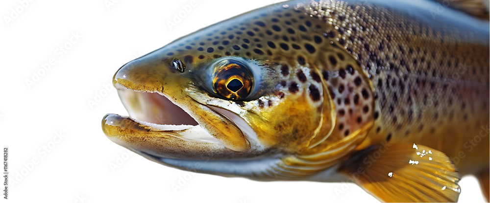 Poster close-up of a brown trout showcasing its vibrant colors and intricate patterns.