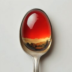 A spoonful of jelly is shown with a spoon