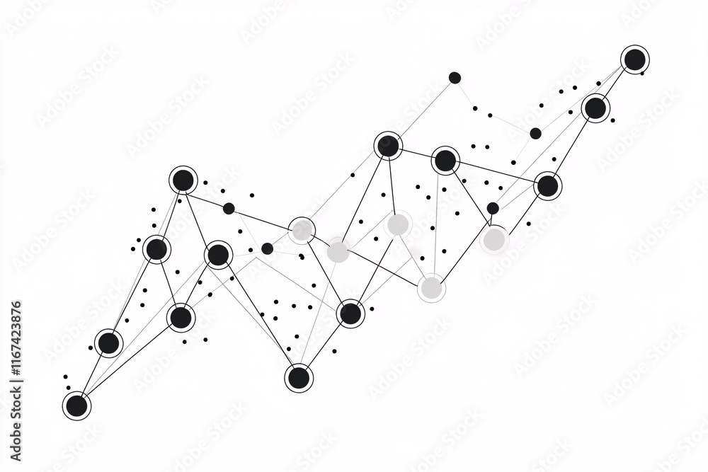 Poster abstract network connection dots lines graphic design