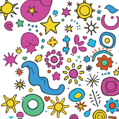 Abstract botanical shape. Floral organic. Leaf and flowers, Matisse element decorative set, coral pattern, floral nature