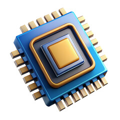 3D Render of a Modern Microprocessor Chip 