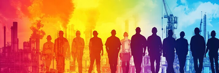 labor union abstract concept for workers rights propaganda