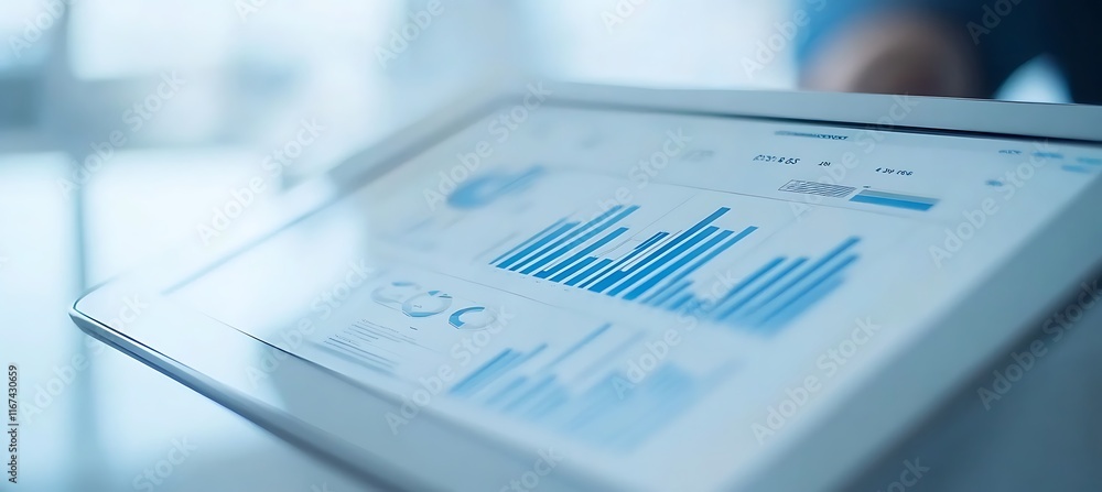 Aufkleber a close-up of a business strategy document being reviewed on a digital tablet, with a focus on the a