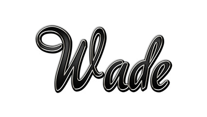 black metal 3d design of name Wade on white background.