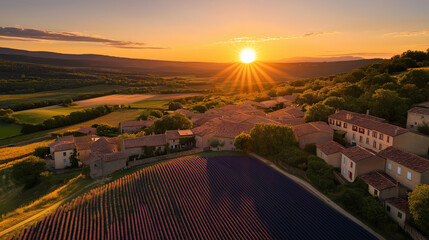 Obraz premium Lavender fields in rural France.