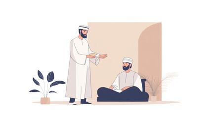 Generous Offering: Minimalist Interaction Illustration