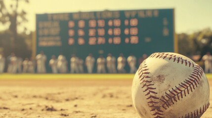 Baseball Scoreboard Displaying Team Scores in Daylight