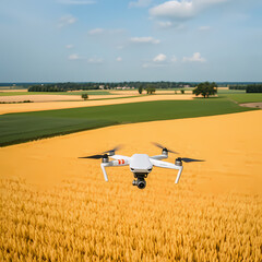 drone over a vast field