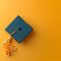 Minimalist of a Graduation Cap with Ample Empty Space on the Right Side for Adding Text or Design Elements