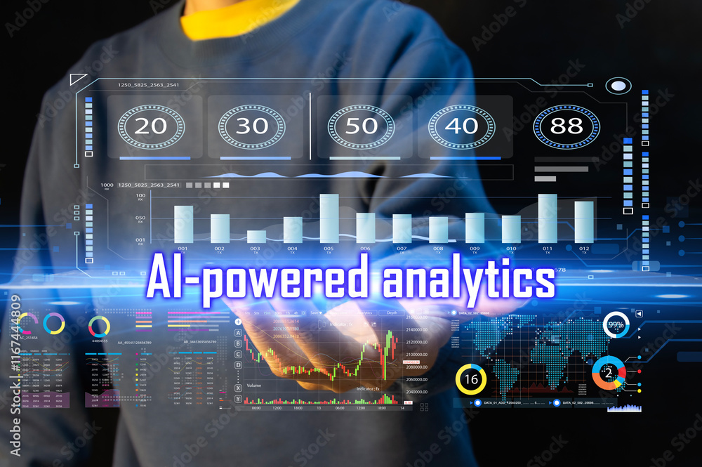 Poster ai analytics concept ai processing