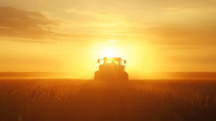 Fototapeta premium Serene Rural Farming in Bright Morning Sunlight