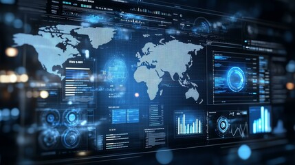Fototapeta premium Global Interactive Data Visualization Interface