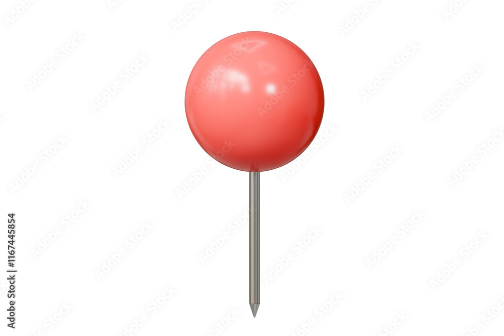 Aufkleber 3d red pin metal icon isolated on transparent background. pointer red pin marker for travel place co