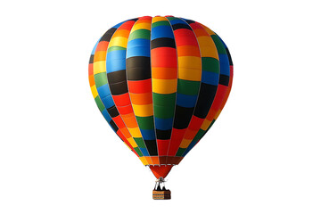 [Transparent Background PNG]Colorful Hot Air Balloon Against a White Sky