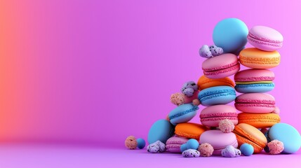 Obraz premium The Art of Luxury Food in Bold Neon Hues with copy space for text