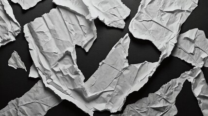 Black and White Painted Ripped Paper Piece