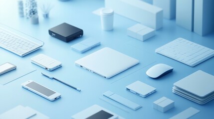 Minimalist Modern Office Technology Layout