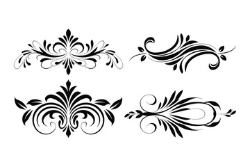 Decorative Flourish and Swirl Elements for Artwork and Print Design