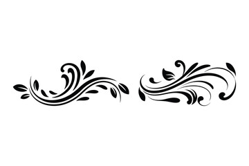 Black Vector Ornamental Flourish for Graphic and Print Use