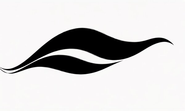 Abstract Black Double Waveform on White Background