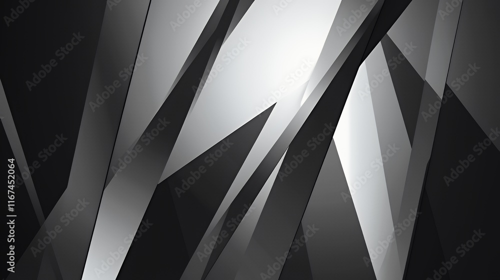 Poster abstract grayscale geometric shapes design background