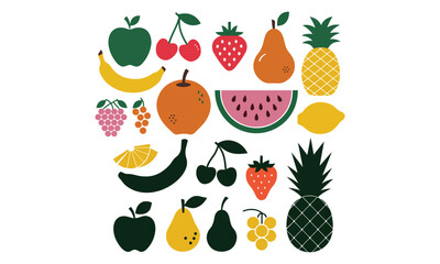 Vibrant Fruit Illustrations for Fresh and Healthy Designs