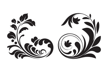 Botanical Swirl Elements for Creative Design Projects