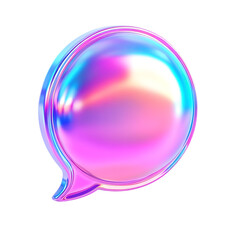 Obraz premium [Transparent Background PNG]Abstract Holographic Speech Bubble Design