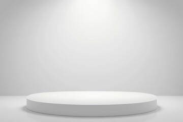 Empty White Round Stage Display