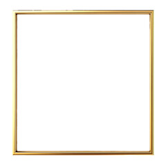 [Transparent Background PNG]Empty Gold Picture Frame Mockup