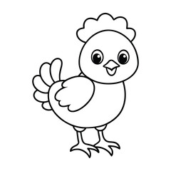 a cute baby Chicken with a happy face 
