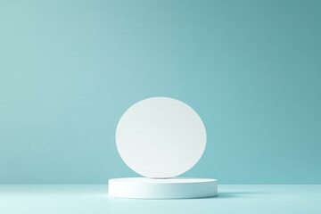 Minimalist White Circle Display Podium