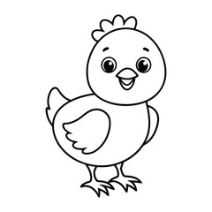 a cute baby Chicken with a happy face 
